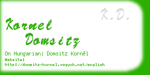 kornel domsitz business card